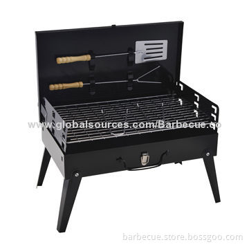 BBQ Grill with Tools Set, Portable and Foldable, Made of Carbon Steel
